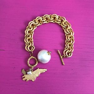 North Carolina NC gold toggle bracelet
